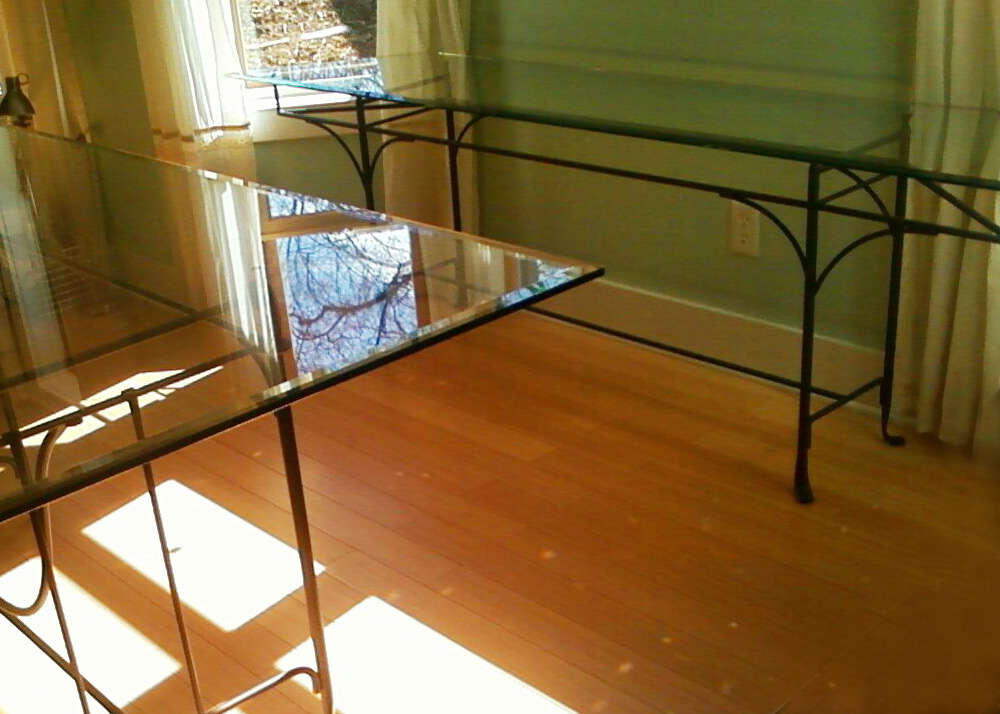 Ornamental Metal Display Table With Glass Top Asheville NC