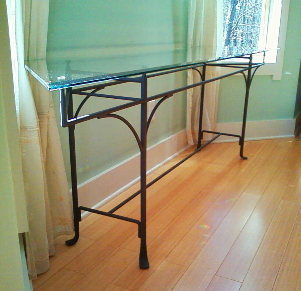 Ornamental Metal Display Table With Glass Top Asheville NC