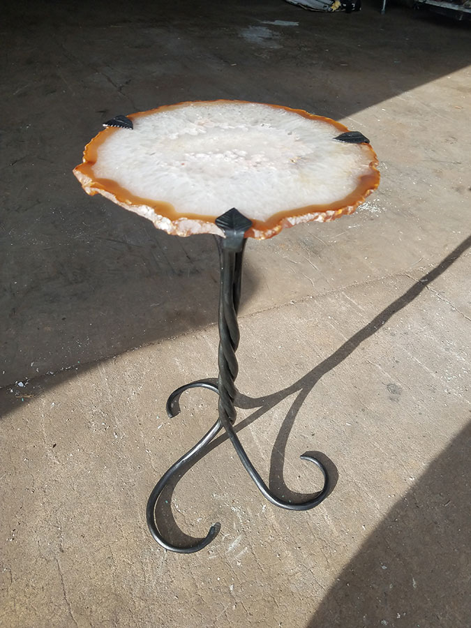 Geode Slice Forged Metal Cocktail Table in Asheville NC