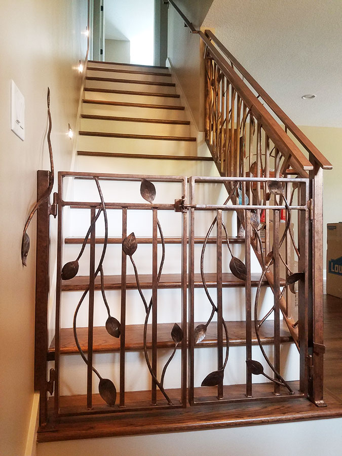 Decorative Metal Railing with Pet Gate in Asheville NC