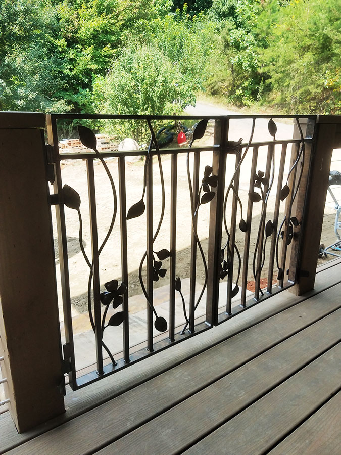 Decorative Metal Front Porch Gate in Asheville NC