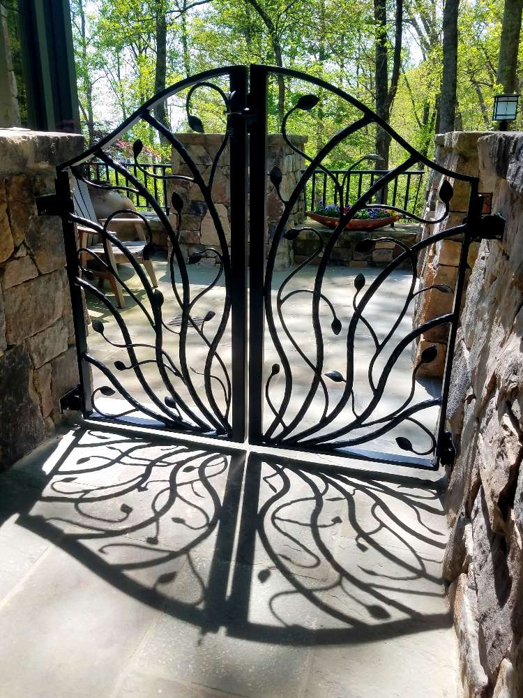 Custom Hand Forged Steel Patio Gate, Asheville NC