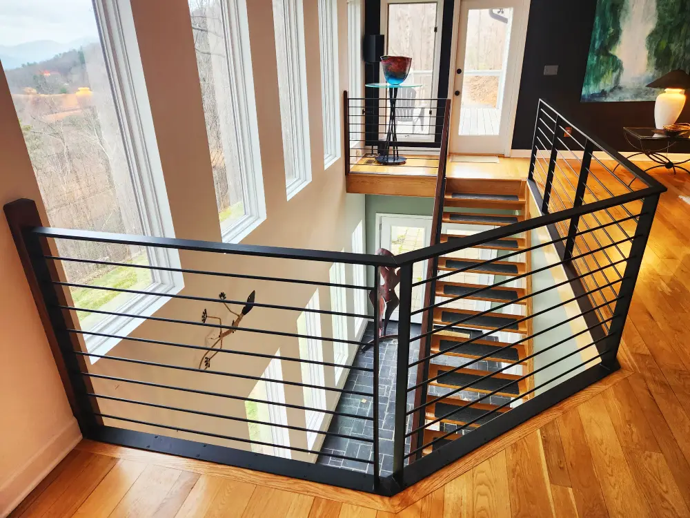 Powder coated custom steel railing