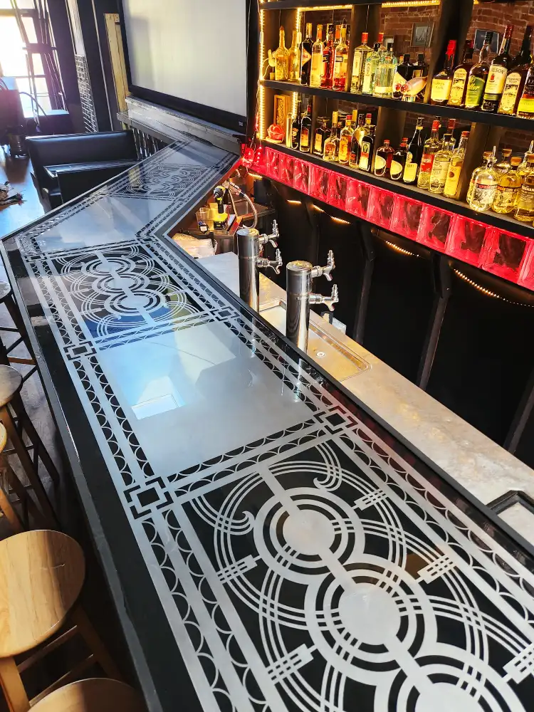 The Loft - Downtown Asheville - Laser Cut Bar Top