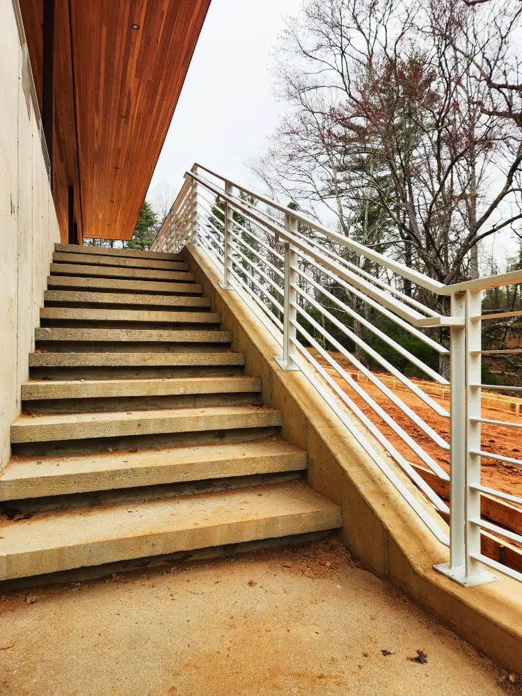 Custom powder-coated exterior deck and stair railing