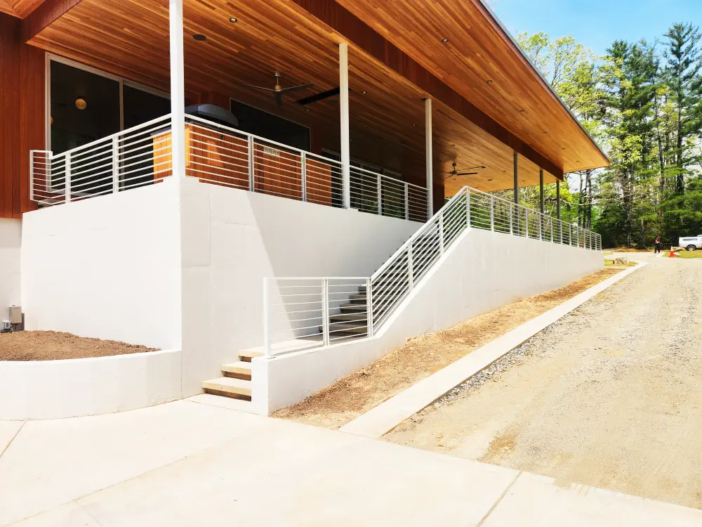 Custom powder-coated exterior deck and stair railing