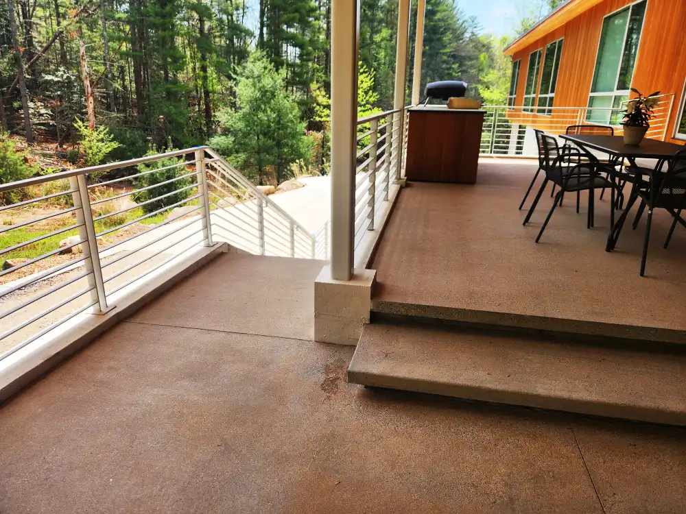 Custom powder-coated exterior deck and stair railing