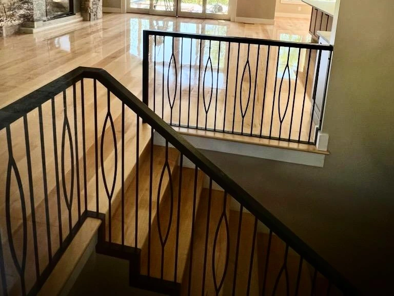Custom Metal Railing with Wood Top Rail